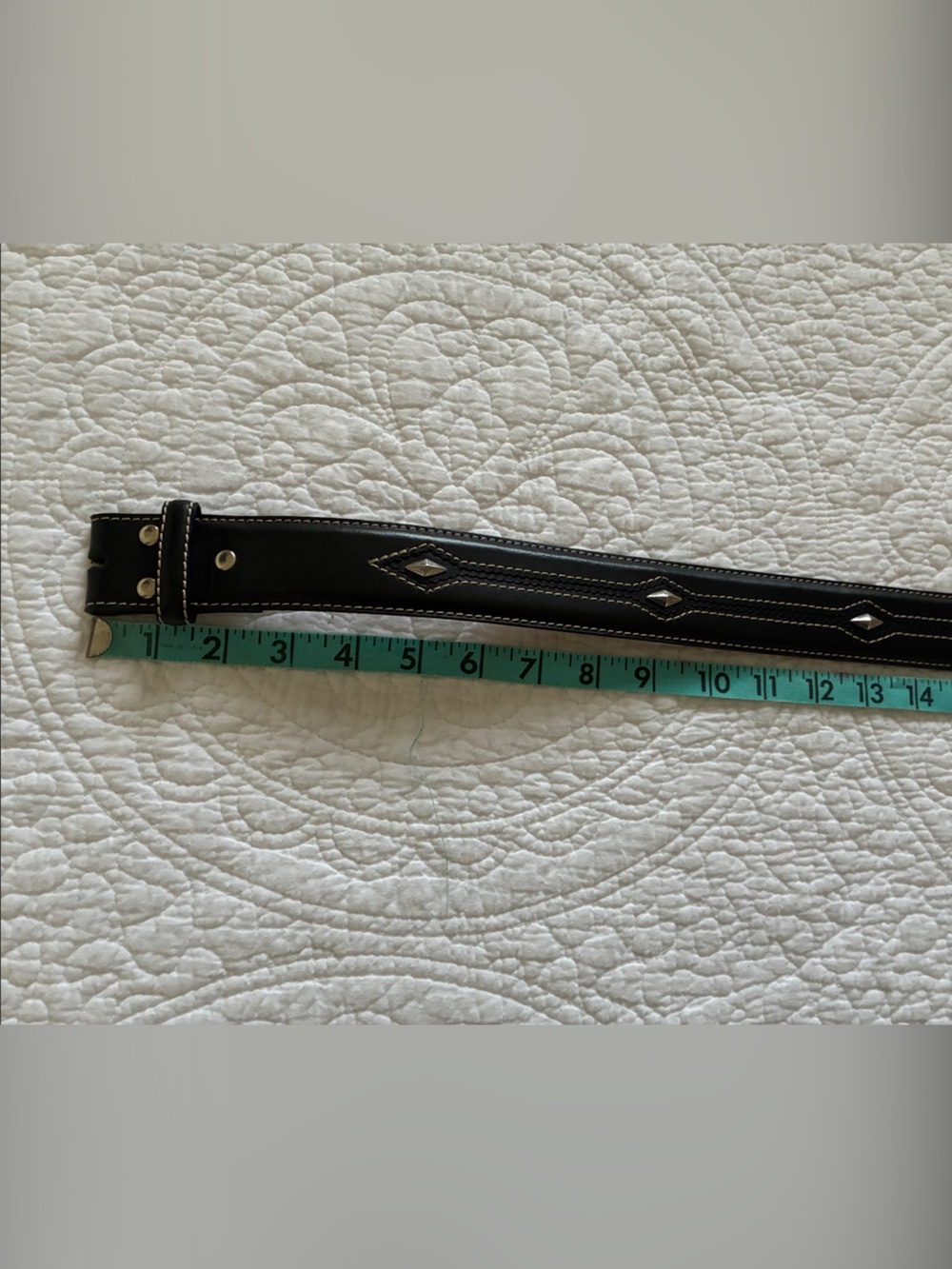 Nocona Classic Black Leather Belt with Contrast Stitching - Picture 4 of 7